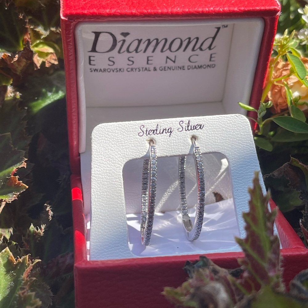 Diamond Essence Sterling Silver Earrings